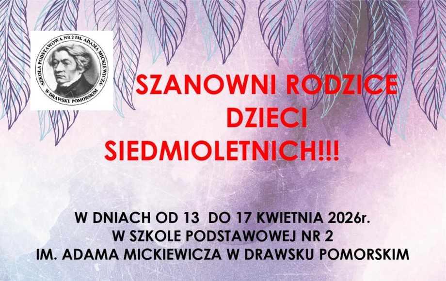 Dodatkowa rekrutacja do Szkoły Podstawowej nr 2 w Drawsku Pomorskim