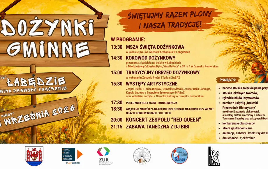 Dożynki Gminne 2026 w Łabędziach - święto plonów i lokalnej społeczności