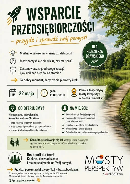 Bezpłatne konsultacje dla przyszłych przedsiębiorców w Kaliszu Pomorskim