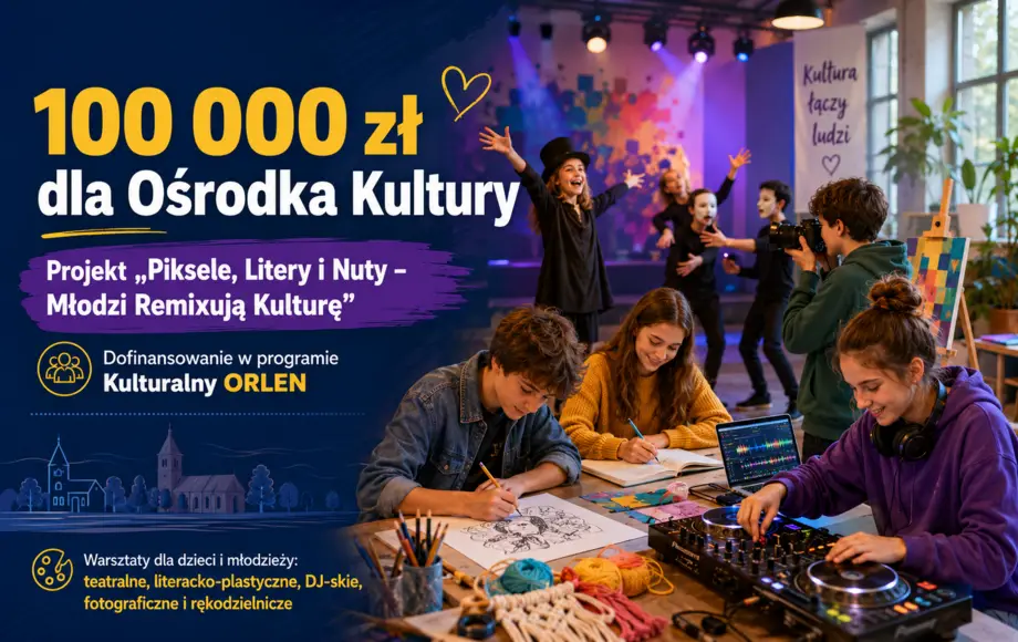Drawski Ośrodek Kultury otrzymał dotację z programu Kulturalny ORLEN na warsztaty dla młodzieży