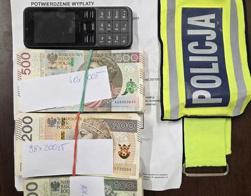 Zatrzymanie oszusta na gorącym uczynku, pieniądze seniorki odzyskane